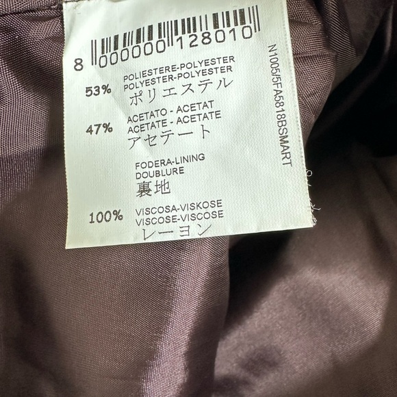 OPPIO Italy Luxury Taffeta Bronzed Brown Exposed Seams Tiered Flounce Sz M L - Picture 10 of 14